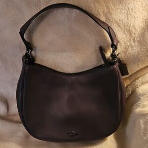 Coach Purple Leather Shoulder Bag